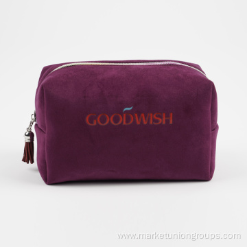 Square Velvet Makeup Bag, Packaging Beautiful Beauty Bag Basics Cosmetic Bag for Ladies